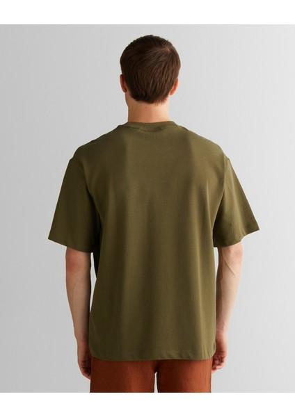 Erkek Yeşil Relaxed Fit Bisiklet Yaka Logolu T-Shirt 2325137T.301 fiyatları