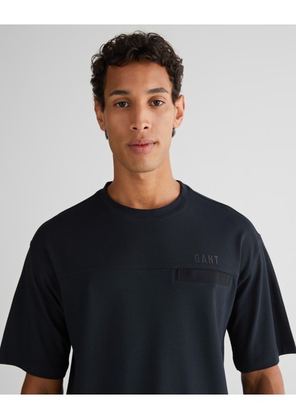 Erkek Siyah Relaxed Fit Bisiklet Yaka Logolu T-Shirt 2325136T.5 fırsatları