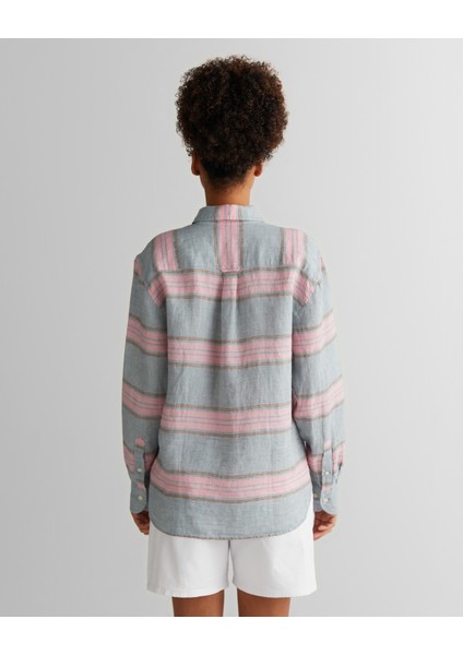 Kadın Yeşil Klasik Yaka Çizgili Gömlek 43825103T.334 fiyatları