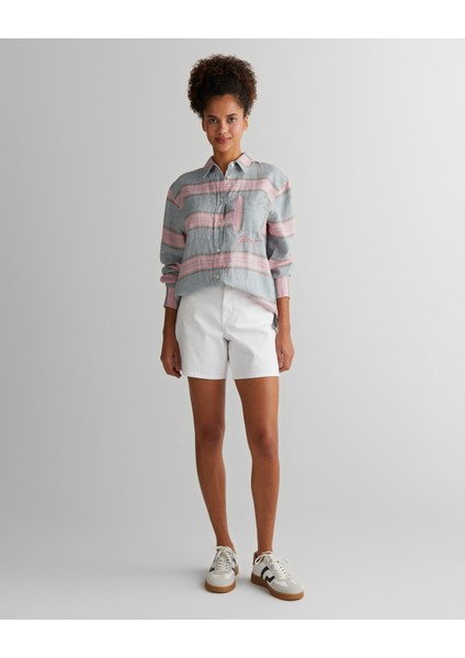 Kadın Yeşil Klasik Yaka Çizgili Gömlek 43825103T.334 modelleri