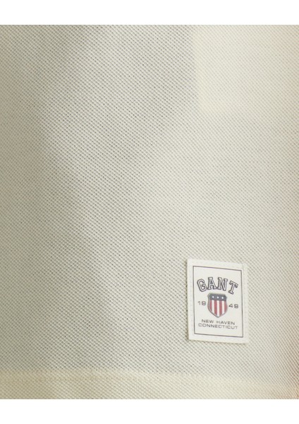 Erkek Krem Relaxed Fit Bisiklet Yaka Logolu T-Shirt 2325137T.130