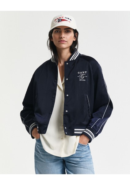 Kadın Lacivert Regular Fit Hakim Yaka Logolu Bomber Ceket 4700370.433 fiyatları