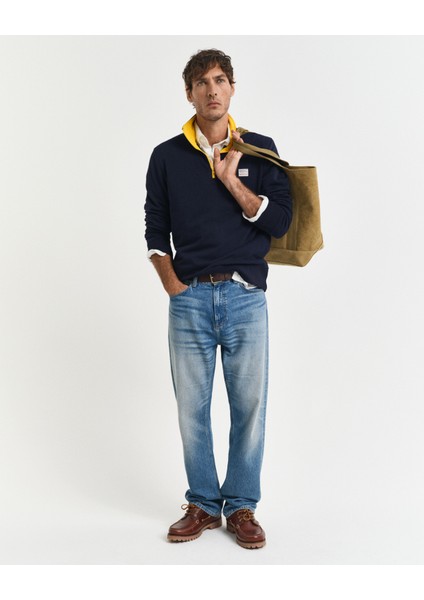 Erkek Lacivert Regular Fit Yarım Fermuarlı Logolu Sweatshirt 2067021.433 fiyatları