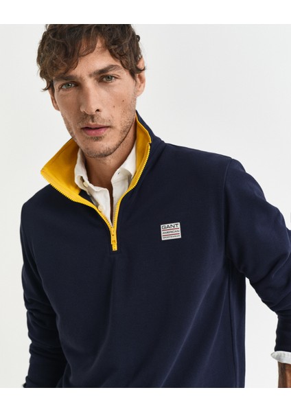 Erkek Lacivert Regular Fit Yarım Fermuarlı Logolu Sweatshirt 2067021.433 indirimleri