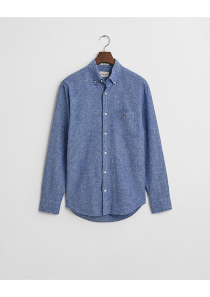 Erkek Lacivert Regular Fit Düğmeli Yaka Gömlek 3250082.407 indirimleri