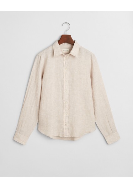 Kadın Bej Regular Fit Klasik Yaka Gömlek 4300477.277 indirimleri