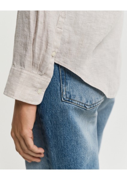 Kadın Bej Regular Fit Klasik Yaka Gömlek 4300477.277