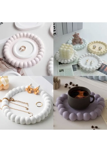 Silikon Kalıp Epoksi Taş Tozu Beton Şekilli Yuvarlak Mini Misketli Bubble Tepsi Kalıbı