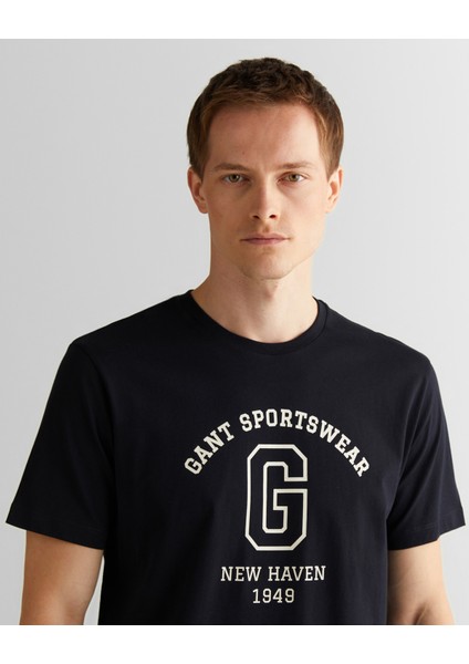 Erkek Siyah Regular Fit Bisiklet Yaka Logolu T-Shirt 2003310.5 fırsatları