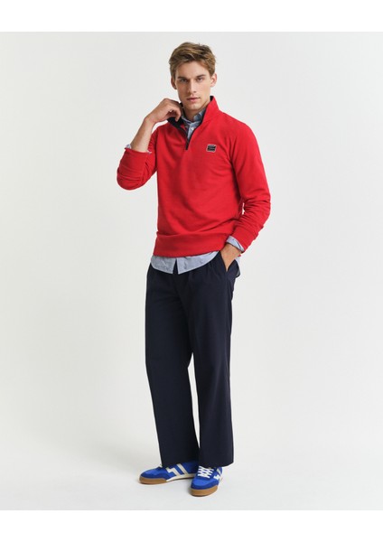 Erkek Kırmızı Regular Fit Yarım Fermuarlı Logolu Sweatshirt 2067021.630 fiyatları