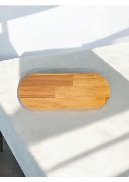 Oval Ahşap Sunum/dekor Standı(Kayın Ağacından Üretilmiştir)