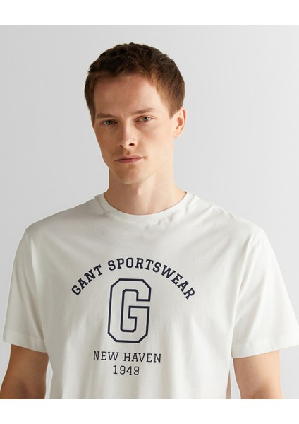 Erkek Krem Regular Fit Bisiklet Yaka Logolu T-Shirt 2003310.113 fırsatları