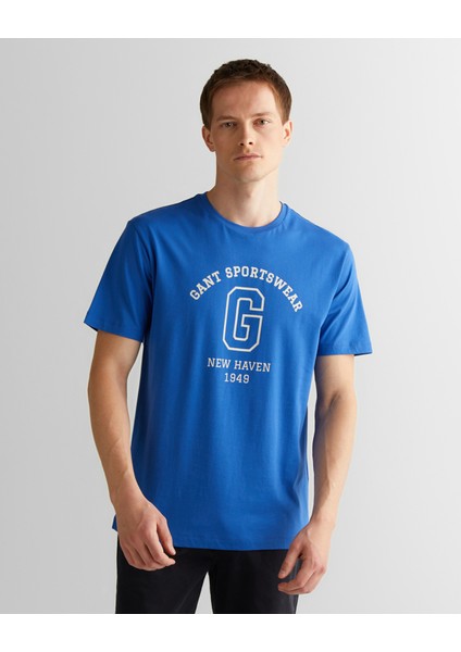 Erkek Lacivert Regular Fit Bisiklet Yaka Logolu T-Shirt 2003310.407