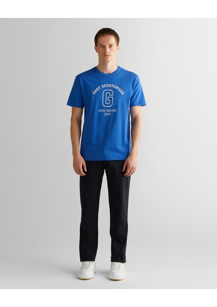 Erkek Lacivert Regular Fit Bisiklet Yaka Logolu T-Shirt 2003310.407 modelleri