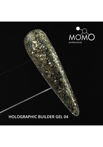 Holographic Builder Gel, Nail Art Için Protez Tırnak Jeli No.04, Glitter Sarı Simli, 10 gr