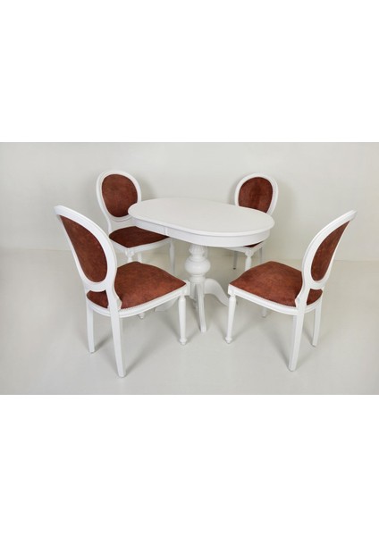 Pera Oval Beyaz Açılır Baba Ayak Mutfak Masa / Madalyon Beyaz Mutfak Salon Takımı 73X108 30 fiyatları