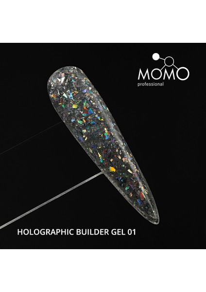 Holographic Builder Gel, Nail Art Için Protez Tırnak Jeli No.01, Glitter Gümüş Simli, 10 gr