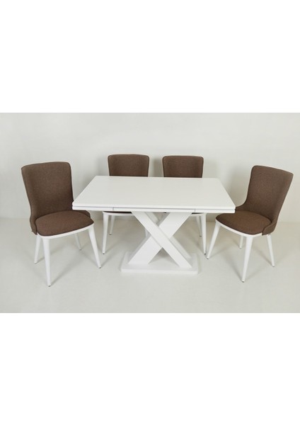 Ihlara Beyaz Açılır Mutfak Masa/ıhlara Sandalye Mutfak Takımı