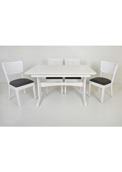 Misis Açılır Dikdörtgen Beyaz Mutfak Masa/iznik Sandalye Mutfak Takımı