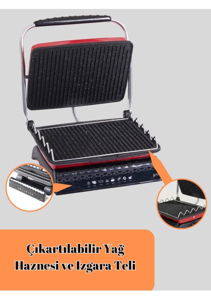 Tost Makinası Ultra Granit Yüzey Ile Sağlıklı Pişirim | 1800w Yağ Hazneli Ultra Granit Tost Makinesi modelleri