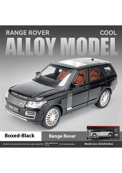 Range Rover Alaşımlı Araba Modeli Göz Ştırıcı Ses ve Işık + Dört Tekerlekli Amortisörler Kapıyı Açabilir Suv Araba Modeli Masaüstü Süsleri Koleksiyon (Yurt Dışından)