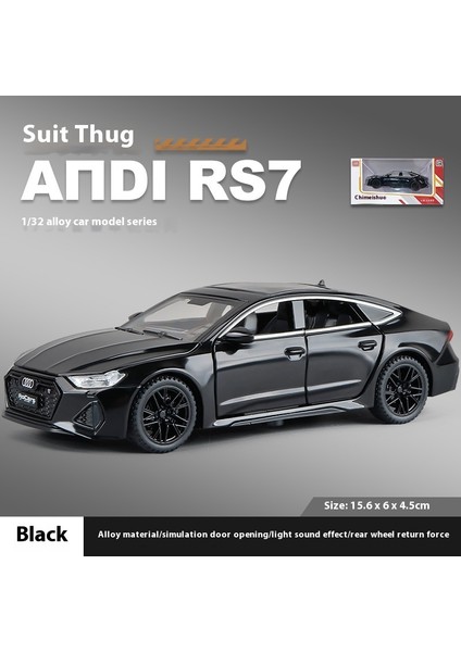 Audi Rs7 Alaşımlı Araba Modeli 1:32 Ölçekli Kapı Sesini Açabilir ve Modele Geri Işık Verebilir Alaşım Koleksiyon Süsleri Siyah (Yurt Dışından)