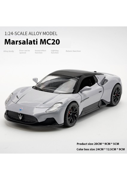 Maserati MC20 1:24 Alaşımlı Araba Modeli, Açık Kapılı, Sesli ve Işıklı Bumerang Alaşımlı Spor Araba Modeli Süsü (Yurt Dışından)