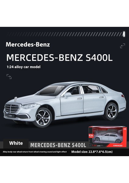 Mercedes-Benz 1:24 Alaşım Araba Modeli Açık Kapı Ses ve Işık Geri Tepme Amortisör Sunroof Oyuncak Araba Süsler Koleksiyon (Yurt Dışından)