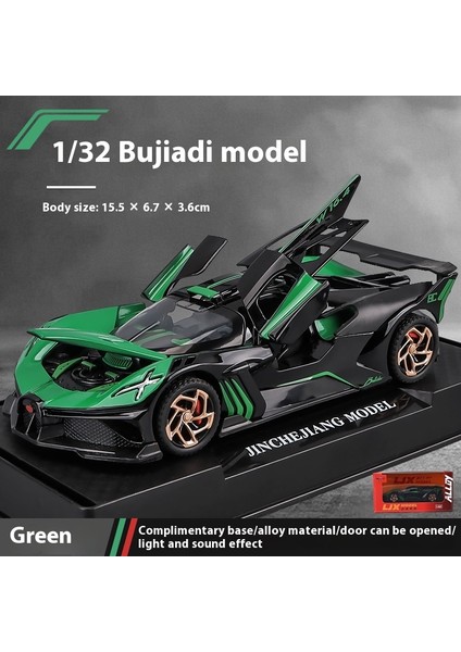Bugatti 1/32 Alaşımlı Araba Modeli | Çoklu Kapılar | Ses ve Işık Efektleri | Kutu Koleksiyonu (Yurt Dışından)