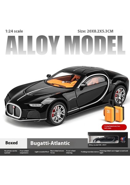 Bugatti Atlantic Alaşımlı Araba Modeli 1:24 Ölçekli Tüm Alaşım Koleksiyoncu Sınıfı 6 Kapı Sesli ve Işıklı Açılır (Yurt Dışından)