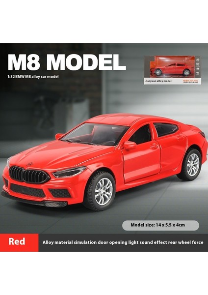 Jianyuan Alaşım 1:32 Bmw M8 4 Kapılı Açılabilir Ses ve Işık Efekti Arkadan Çekişli Simülasyon Araba Modeli Koleksiyon Süsleri (Yurt Dışından)