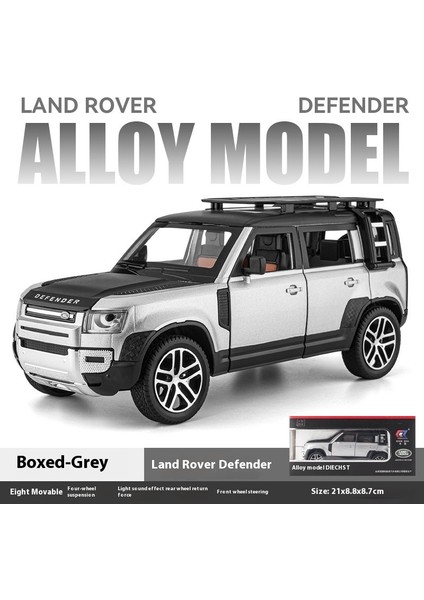 Range Rover Alaşımlı Araba Modeli Göz Ştırıcı Ses ve Işık + Dört Tekerlekli Amortisörler Kapıyı Açabilir Suv Araba Modeli Masaüstü Süsleri Koleksiyon (Yurt Dışından)