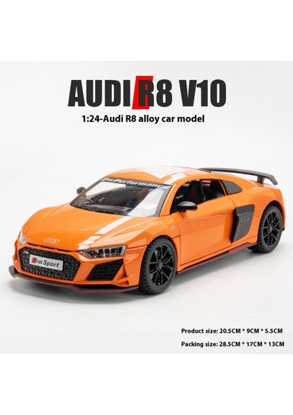 Audi R8 V10 1:24 Alaşımlı Araba Modeli Koleksiyon Süsü Simülasyon Araba Modeli (Yurt Dışından)