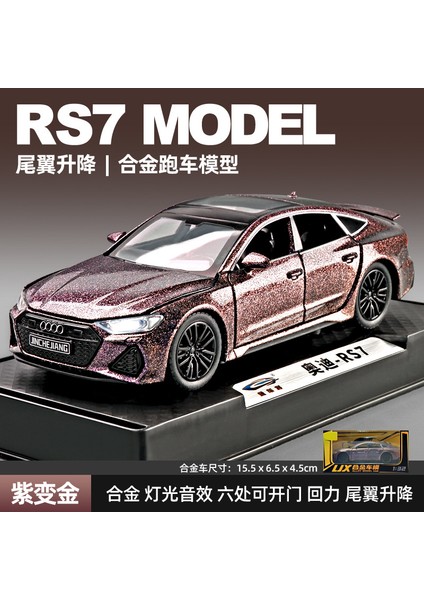 Audi Rst Alaşımlı Araba Modeli 1:32 Altı Kapı Açık, Kuyruğu Kaldır, Arabayı Geri Çek, Işık ve Ses Efektleri, Koleksiyon Süsleri (Yurt Dışından)