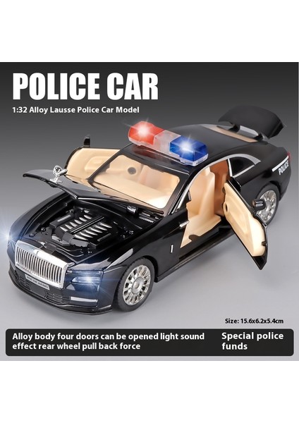 1:32 Alaşım Rolls-Royce Phantom Polis Arabası Modeli Dört Kapı Açılabilir, Işık Ses Efektleri, Bumerang Araba, Koleksiyon Süslerinin Kamu Güvenliği Polis Arabası Versiyonu (Yurt Dışından)