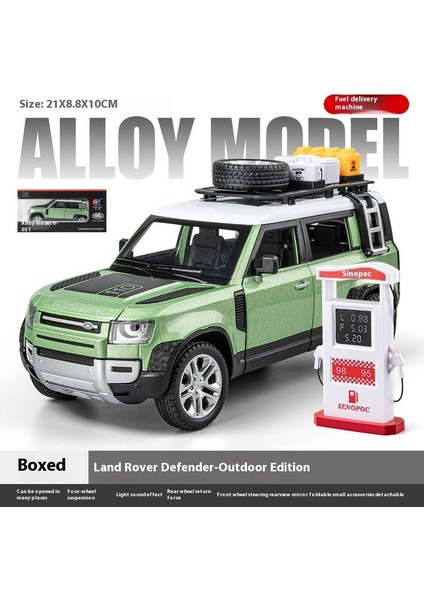 Range Rover Alaşımlı Araba Modeli Göz Ştırıcı Ses ve Işık + Dört Tekerlekli Amortisörler Kapıyı Açabilir Suv Araba Modeli Masaüstü Süsleri Koleksiyon (Yurt Dışından)