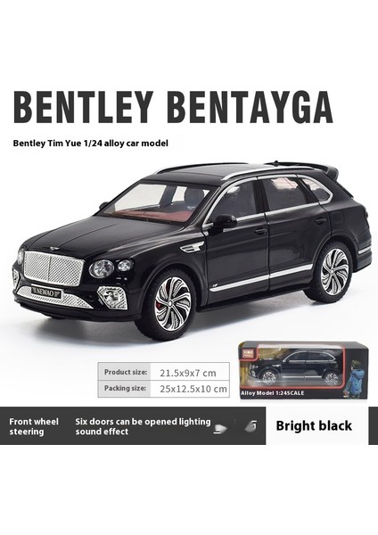 Bentley Bentayga Alaşımlı Araba Modelleri 1:24 Ses ve Işık Bumerang Koleksiyon Süsü (Yurt Dışından)