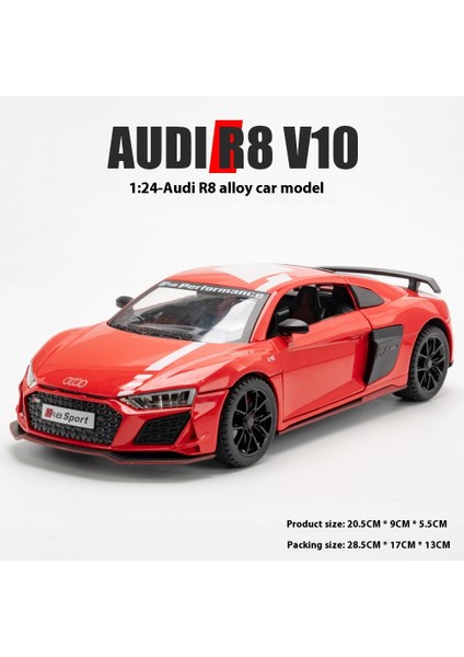 Audi R8 V10 1:24 Alaşımlı Araba Modeli Koleksiyon Süsü Simülasyon Araba Modeli (Yurt Dışından)