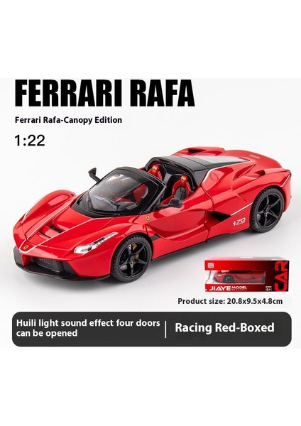 Ferrari Rafa Alaşımlı Araba Modeli 1:22 Sesli ve Işıklı, Dört Kapı Açılabilir, Erkek Çocuk Koleksiyonu Hediyeleri (Yurt Dışından)