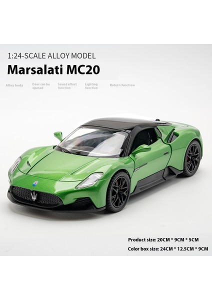 Maserati MC20 1:24 Alaşımlı Araba Modeli, Açık Kapılı, Sesli ve Işıklı Bumerang Alaşımlı Spor Araba Modeli Süsü (Yurt Dışından)