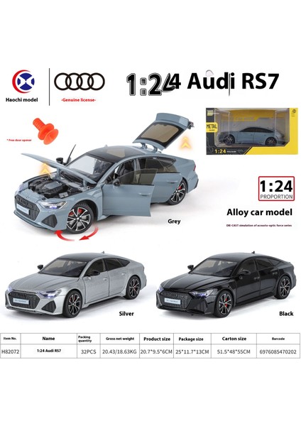1:24 Audi Alaşımlı Araba Modeli Altı Kapılı Dönüş Oyuncak Araba Süs Koleksiyonlukları (Yurt Dışından)