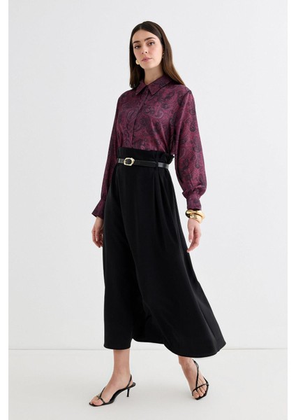 Kemerli Pili Detaylı Etek Siyah modelleri