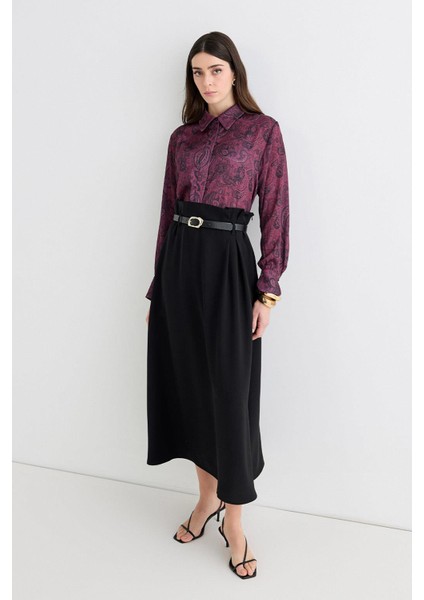 Kemerli Pili Detaylı Etek Siyah fırsatları