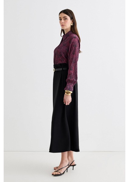 Kemerli Pili Detaylı Etek Siyah indirimleri