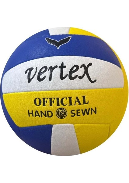 Renkli voleybol topu, yüksek kalite, mavi-sarı-beyaz seçenekler