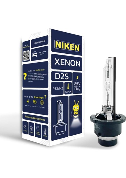 D2S 4300K Gün Işığı Xenon Far Ampulü, 85V, 35W, P32D-2, 4300K