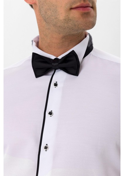 Siyah Slim Fit Düz Ata Yaka Gömlek modelleri