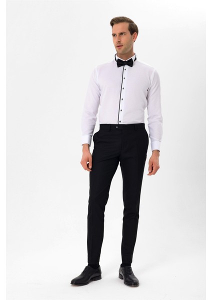 Siyah Slim Fit Düz Ata Yaka Gömlek indirimleri