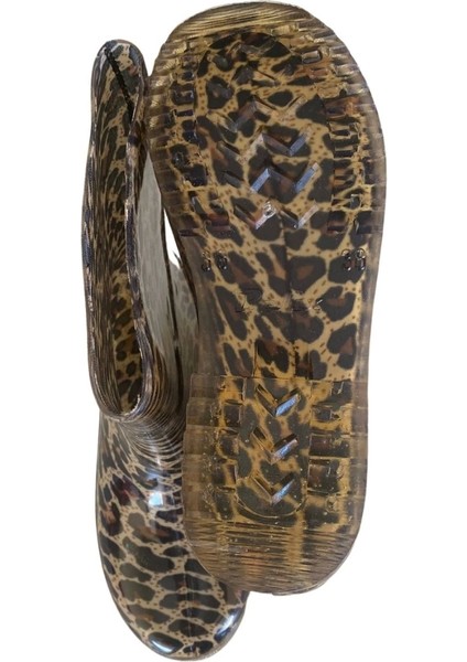 Bahçe ve Yağmur Çiçekli Kadın Çizmesi 36-40 Leopar