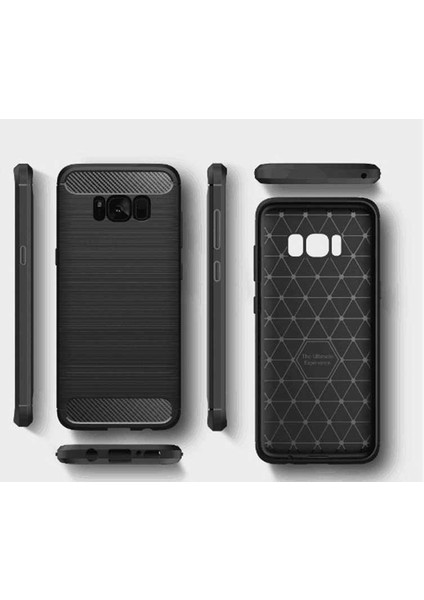 Samsung Galaxy S8 Plus ile Uyumlu Kamera Korumalı Darbe Önleyici Carbon Brushed Silikon Kılıf fiyatları